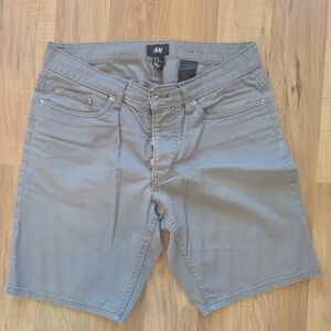 H&M Men's Grey Flat Front Shorts